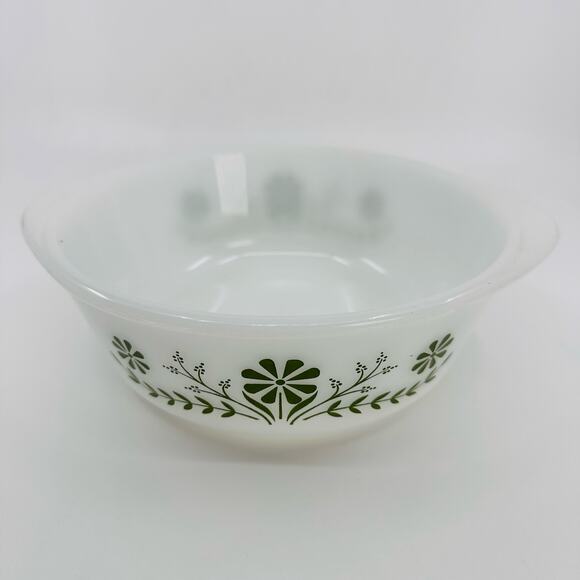 Vintage Glassbake J235 1Qt Casserole W/Lid And 1.5Qt Baker No Lid 2 Floral Bowls - Picture 8 of 12